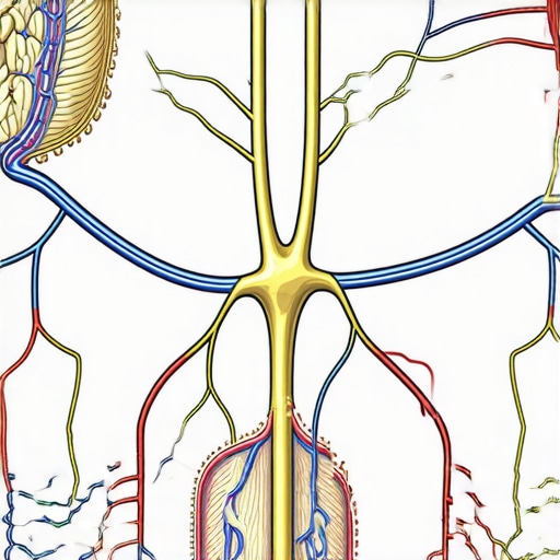 Neural Pathways in Appetite Suppression by Injectable Medications Medical illustration of neural circuits influenced by appetite suppressants like semaglutide and tirzepatide, highlighting hypothalamus and vagus nerve
