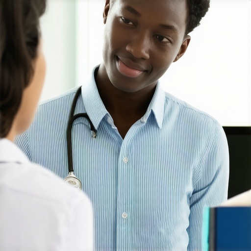 A patient discussing long-term weight loss plans with an endocrinologist.