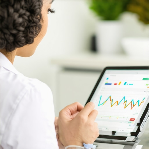 Doctor examining metabolic data on digital tablet