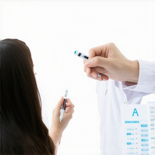 Doctor consulting patient on weight loss injections Medical professional discussing injectable weight loss options with patient