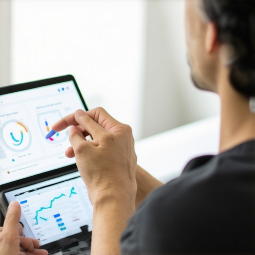 Doctor and patient using a tablet for weight management plan.