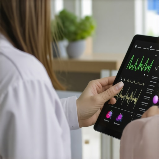 Personalized Supervision in Weight Loss Clinician reviewing biometric data on tablet for tailored weight loss treatment
