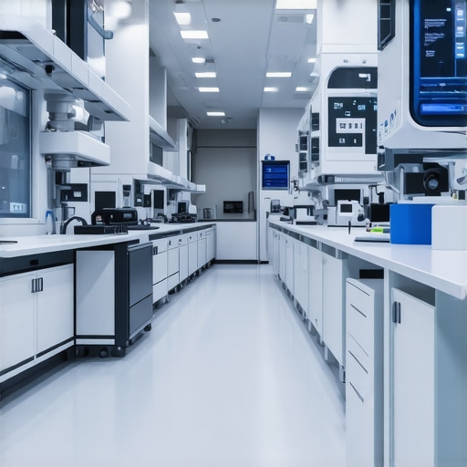 A futuristic lab with scientists developing new weight loss drug formulations