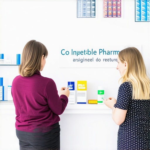 Market Shift in Injectable Weight Loss Pharmacist advising patient on weight loss injections in a pharmacy setting