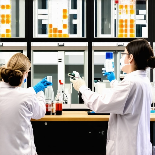 Scientists in a lab working on drug development for weight loss medications.