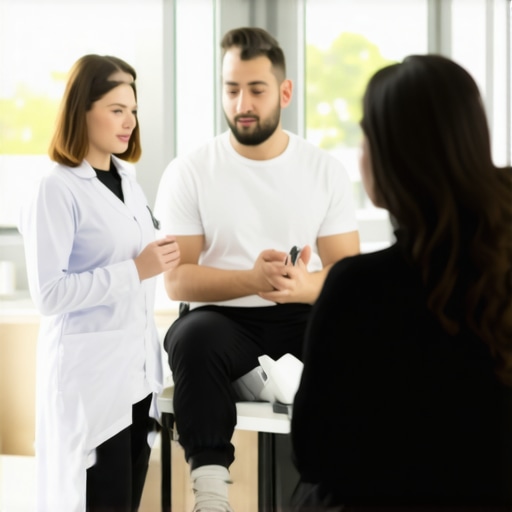 Semaglutide in Modern Medical Settings Doctor explaining semaglutide treatment to a patient in a clinic