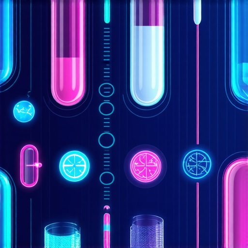 The Future of Weight Loss Technologies Illustration of futuristic healthcare with drug development, AI, and regulation symbols