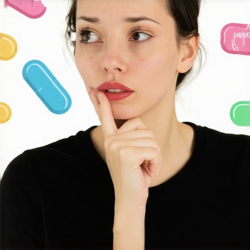 The complexity of weight management Person thinking about weight loss strategies including medication and lifestyle changes